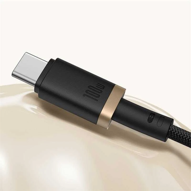 Baseus Dura Type C iki Type C 100 W greito įkrovimo laidas 1 m Juodas, Gold