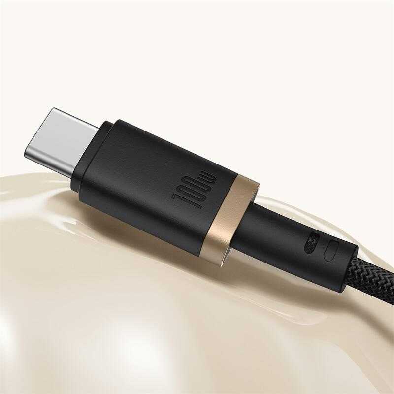 Baseus Dura Type C iki Type C 100 W greito įkrovimo laidas 2 m Juodas, Gold