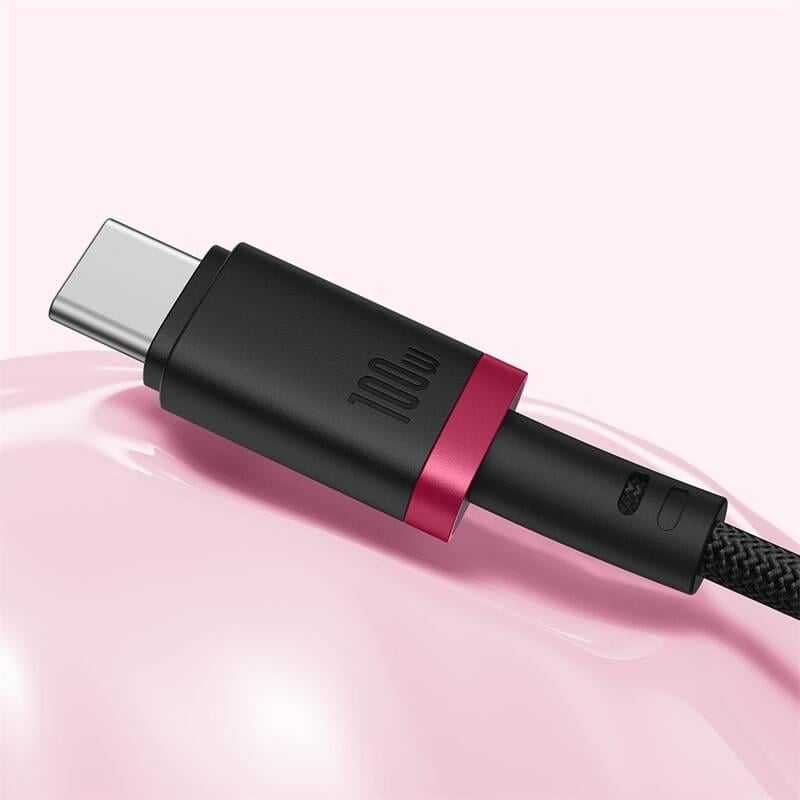Baseus Dura Type C to Type C 100 W fast charging cable 1 m Juodas, Raudona