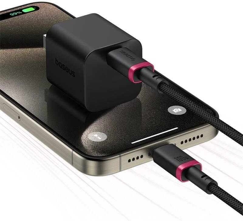 Baseus Dura Type C to Type C 100 W fast charging cable 2 m Juodas, Raudona