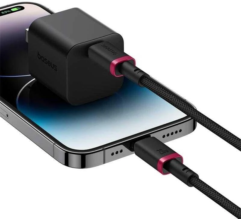 Baseus Dura Type C fast charging cable for iP 20 W 1 m Juodas, Raudona