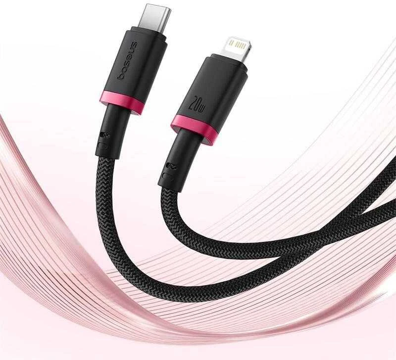 Baseus Dura Type C fast charging cable for iP 20 W 1 m Juodas, Raudona
