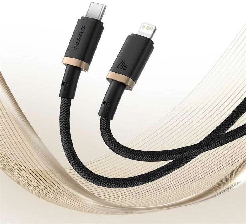 Baseus Dura USB-C - iP - USB-C to Lightning (7-pin) cable, 20 W, 2 m (juodas, auksinis)