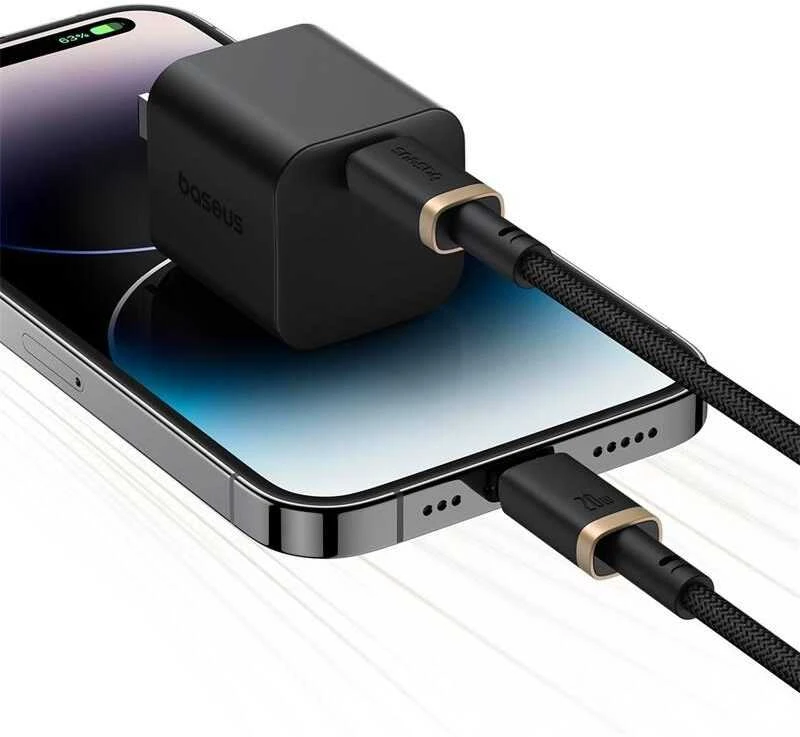 Baseus Dura USB-C - iP - USB-C to Lightning (7-pin) cable, 20 W, 2 m (juodas, auksinis)
