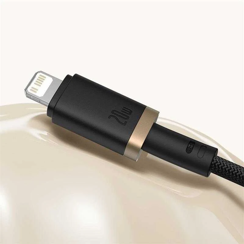 Baseus Dura USB-C - iP - USB-C to Lightning (7-pin) cable, 20 W, 2 m (juodas, auksinis)