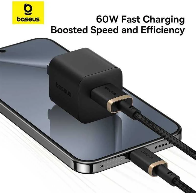 Baseus Dura USB Type A iki Type C 60 W greito įkrovimo laidas 2 m Juodas, Gold