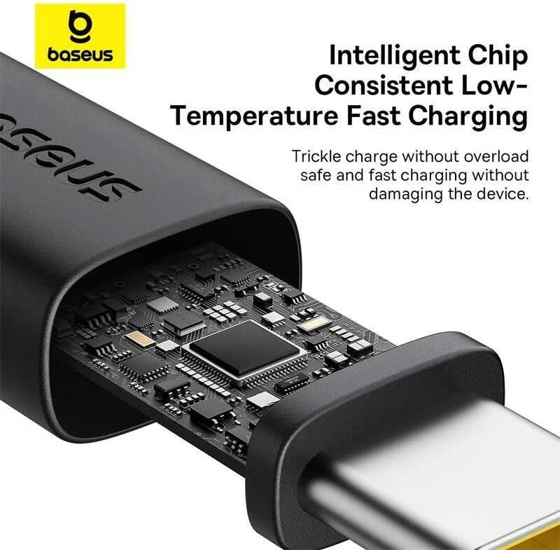 Baseus Dura USB Type A iki Type C 60 W greito įkrovimo laidas 2 m Juodas, Gold