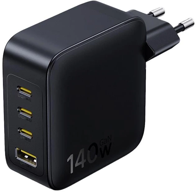Baseus Sieninis įkroviklis EnerFill FH11 140W USB-A + 3xUSB-C QC PD3.1, juodas