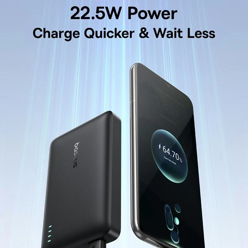 Baseus EnerFill FP21 10000 mAh USB-A USB-C 22.5W juoda