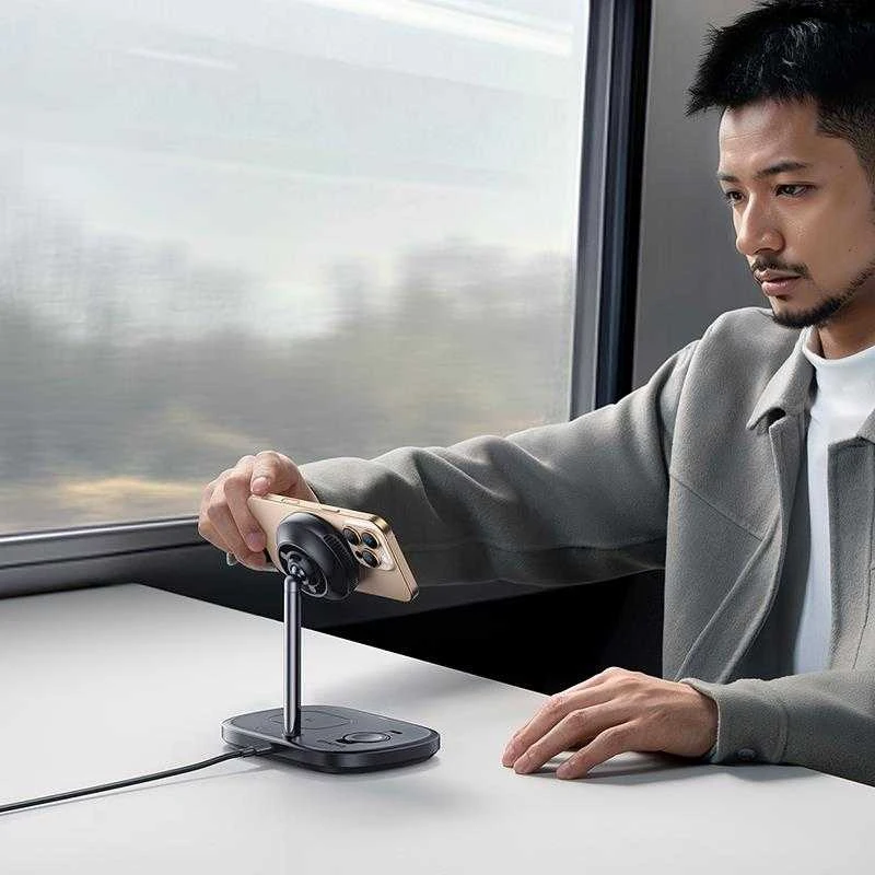 „Baseus EnerFill FS41 3in1“ aušinamas nešiojamas įkroviklis su ES kištuku, 45 W, USB-C į USB-C laidu - juodas