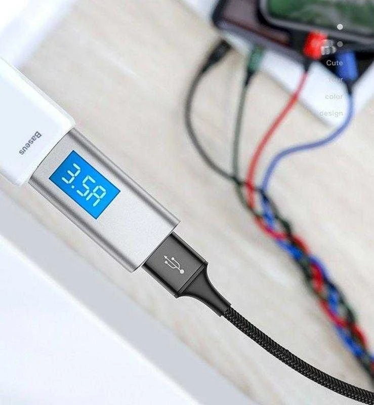 Baseus USB Fast 4in1 USB-C / 2x Lightning / Micro kabelis 3.5A 1.2m - Juoda