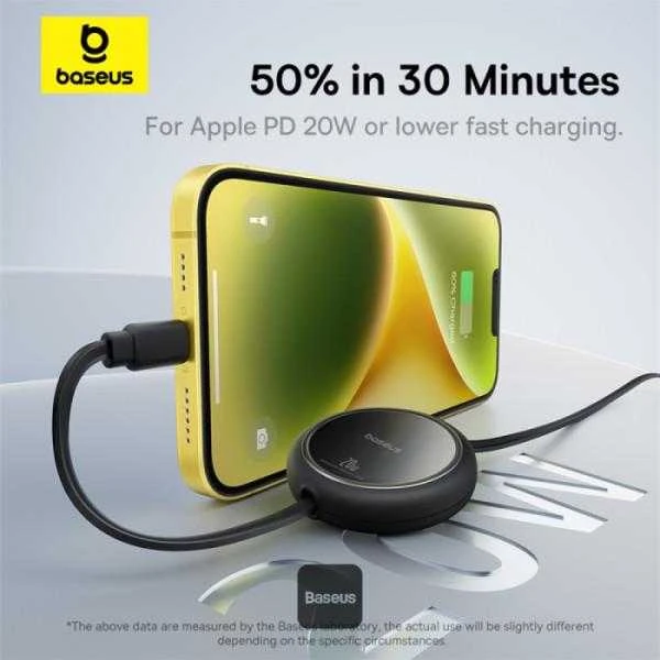 USB kabelis Baseus Free2Pull USB-C iki iP 20W 1m (juodas)