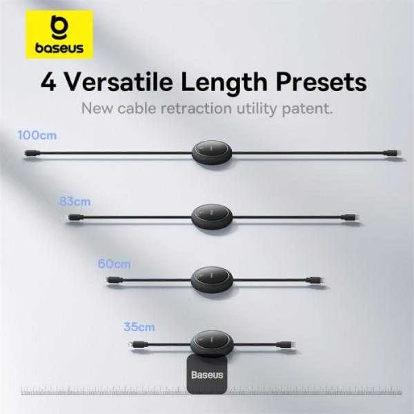 USB kabelis Baseus Free2Pull USB-C iki iP 20W 1m (juodas)