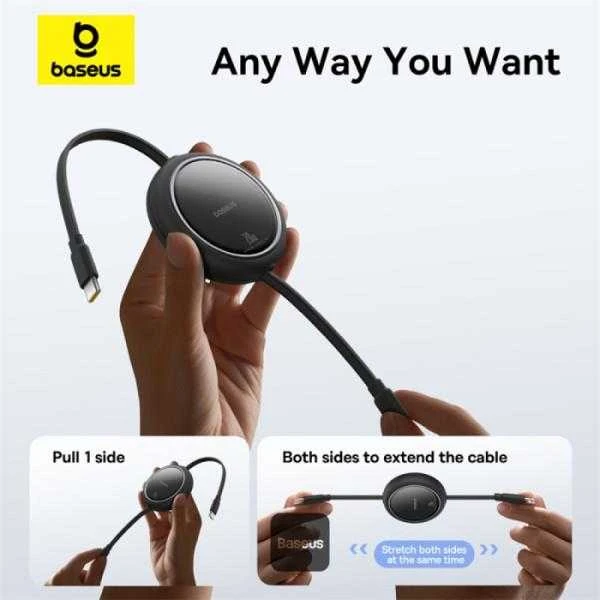 USB kabelis Baseus Free2Pull USB-C iki iP 20W 1m (juodas)