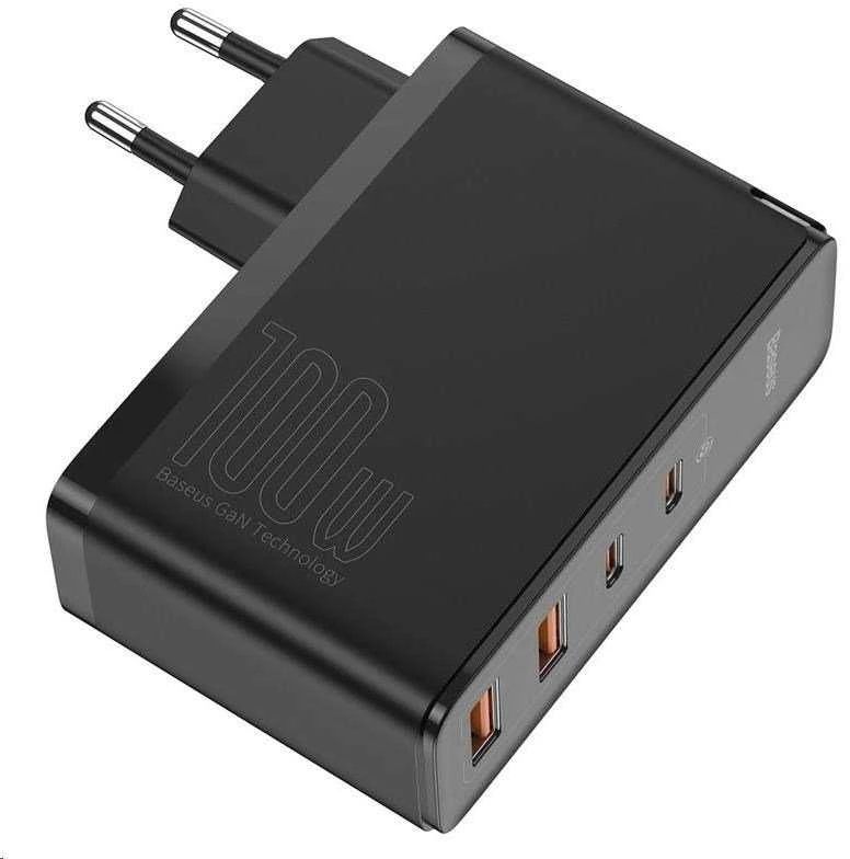 Greitas kelioninis Baseus GaN2 Pro įkroviklis 2x USB + 2x USB-C, 100W, EU (juodas)