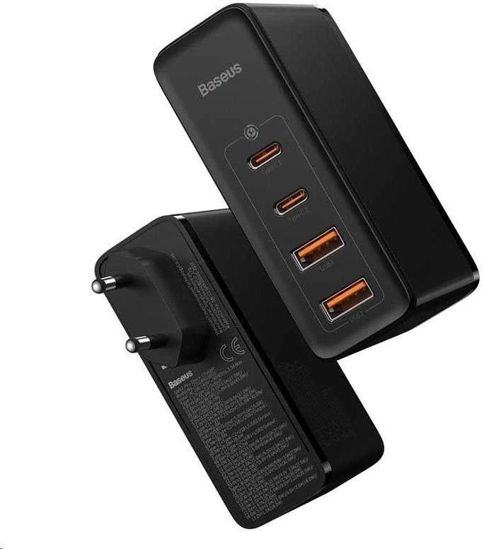 Greitas kelioninis Baseus GaN2 Pro įkroviklis 2x USB + 2x USB-C, 100W, EU (juodas)