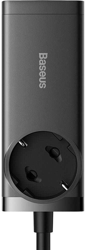 Baseus GaN3 Pro sieninis įkroviklis / maitinimo juosta 2xUSB + 2xUSB-C + AC 100W juodas