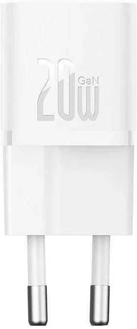 Mini sieninis įkroviklis Baseus GaN5 20W (baltas)