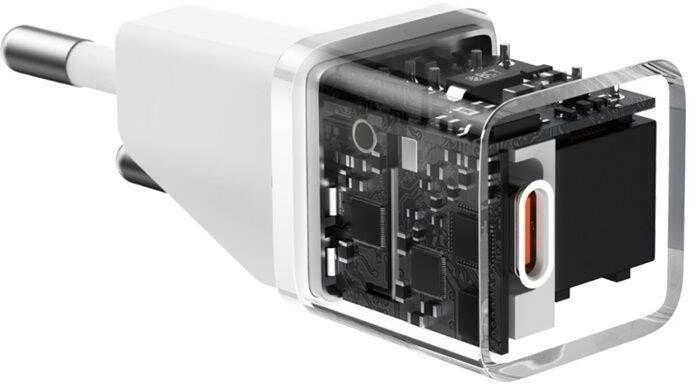 Mini sieninis įkroviklis Baseus GaN5 20W (baltas)