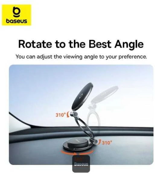 Baseus MagPro Magnetic Foldable Car Mount Cosmic juodos spalvos