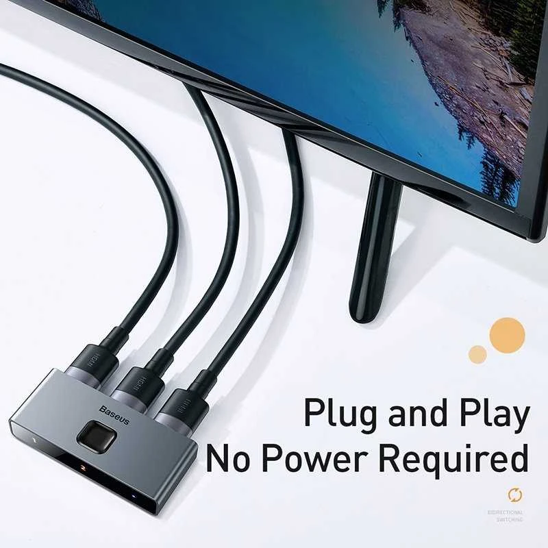 Baseus HDMI 4K dvikryptis perjungėjas (1->2 / 2->1)