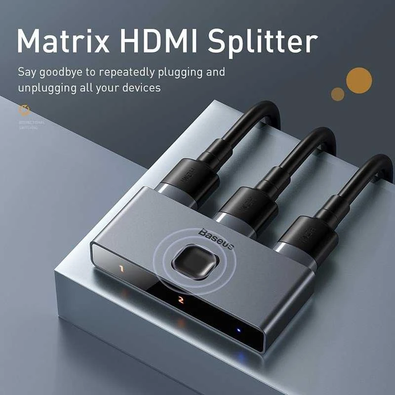 Baseus HDMI 4K dvikryptis perjungėjas (1->2 / 2->1)