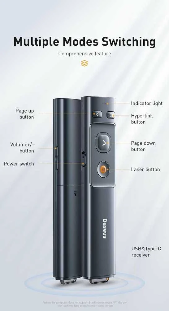 Lazerinė rodyklė Baseus Wireless pilka
