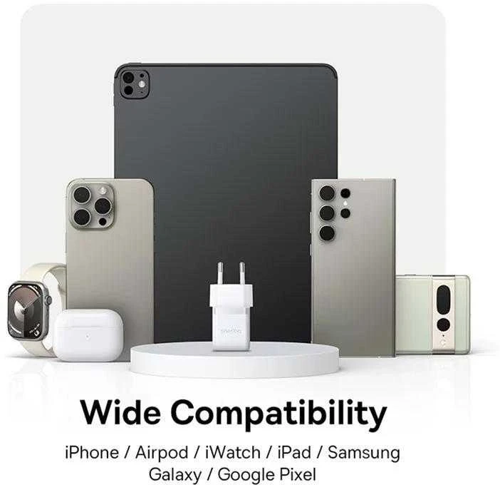 Baseus Sieninis įkroviklis Palm 20W USB-C QC3.0 PD3.0, baltas