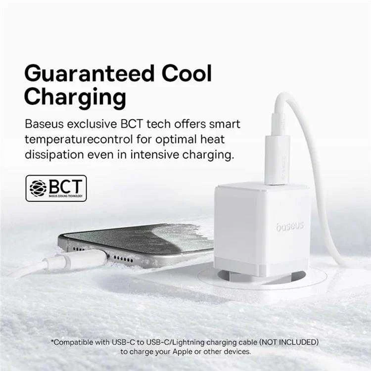 Baseus Sieninis įkroviklis Palm 20W USB-C QC3.0 PD3.0, baltas