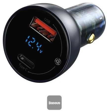 Baseus QC + PPS greitasis automobilinis įkroviklis 65W - Pilkas