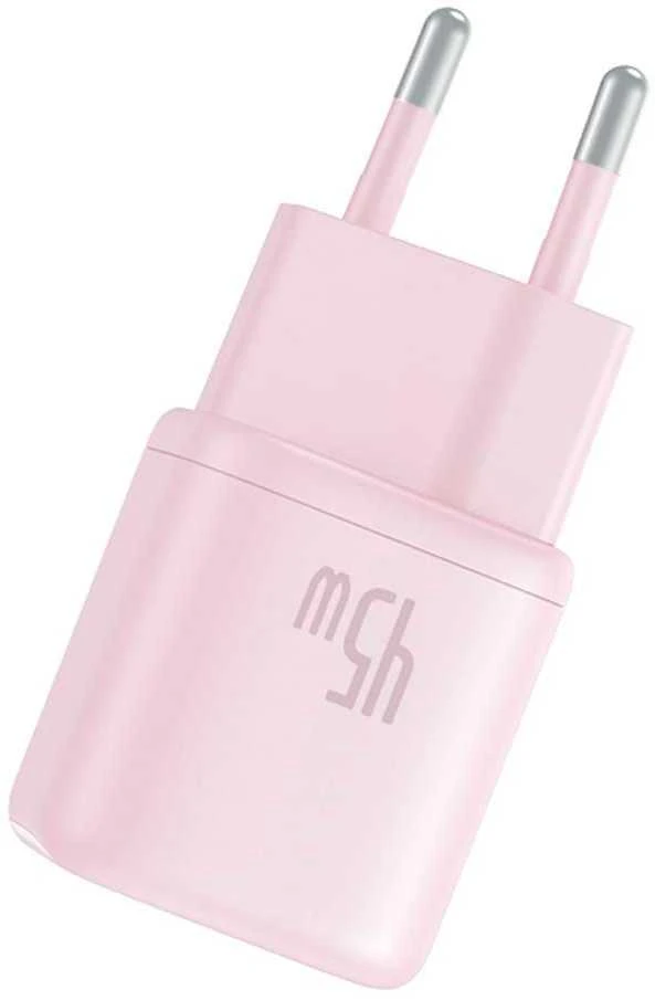 Įkroviklis Baseus PicoGo GaN 1x USB-C 45W Rožinė (P10176800413-00)
