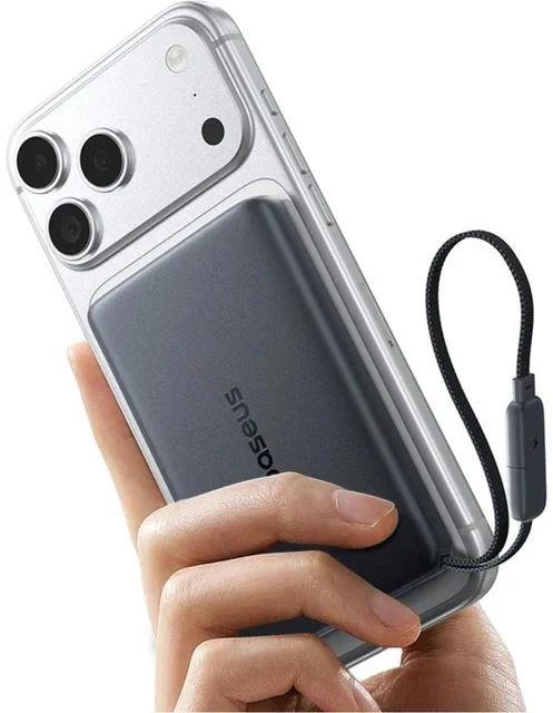 Baseus PicoGo Qi2.2 10,000 mAh Wireless Power Bank, 45W, with USB-C Cable, Juodas