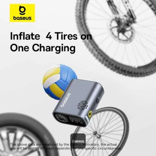 Baseus dviračio siurblys elektrinė su displayem 1500mAh 150 psi 45W - juoda