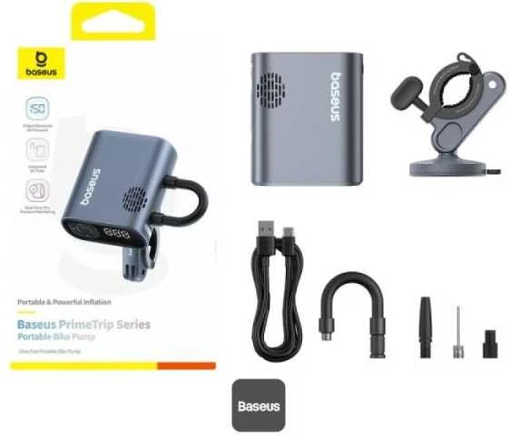 Baseus dviračio siurblys elektrinė su displayem 1500mAh 150 psi 45W - juoda