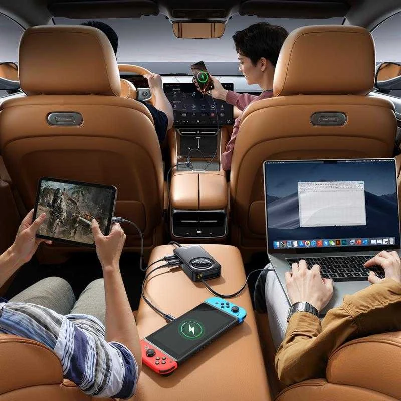 „Baseus PrimeTrip VW1 60W“ su integruotu laidu 6 įrenginiams - juoda