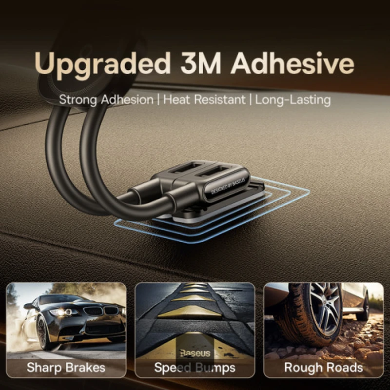 Baseus PrimeTrip VR2 Max automobilinis įkroviklis su ištraukiamu laidu 3C+U 100W Cosmic Juodas