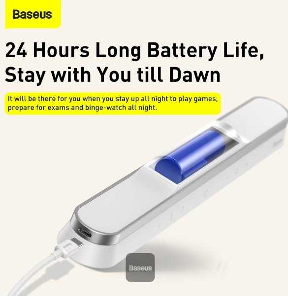 Baseus Įkraunamas šviestuvas pakabinamas po lentyna 5W 1800mAh, šviesos srautas ≥100lm