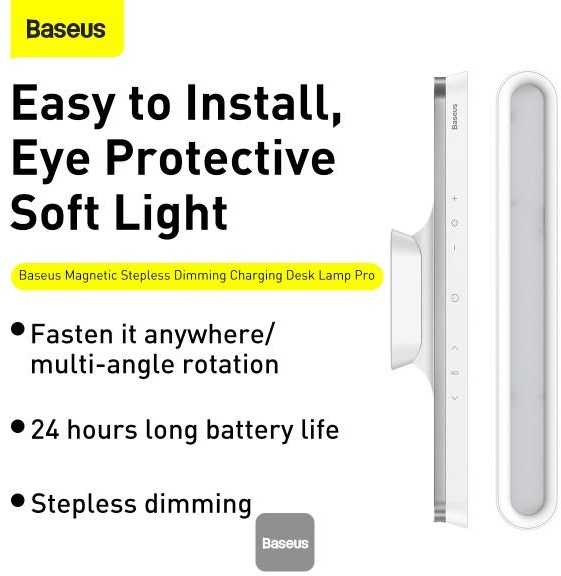 Baseus Įkraunamas šviestuvas pakabinamas po lentyna 5W 1800mAh, šviesos srautas ≥100lm