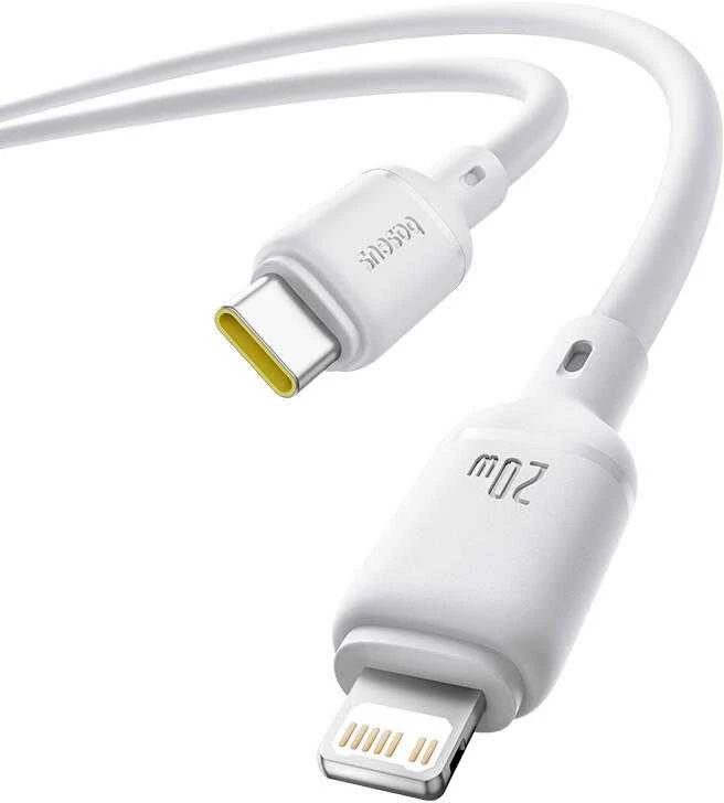 Baseus Silky USB-C/Lightning greito įkrovimo kabelis 1m 20W Baltas