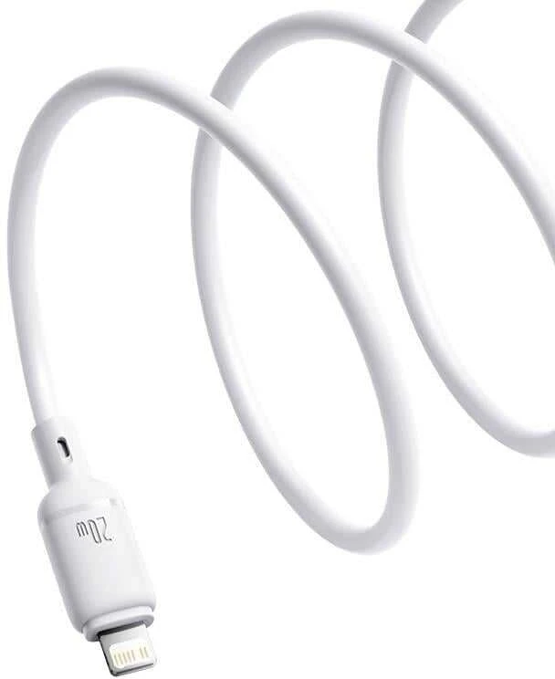 Baseus Silky USB-C/Lightning greito įkrovimo kabelis 1m 20W Baltas