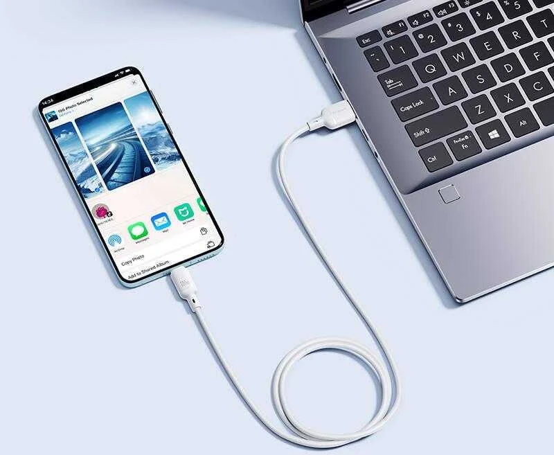 Baseus Silky USB/USB-C greito įkrovimo kabelis 1m 100W baltas