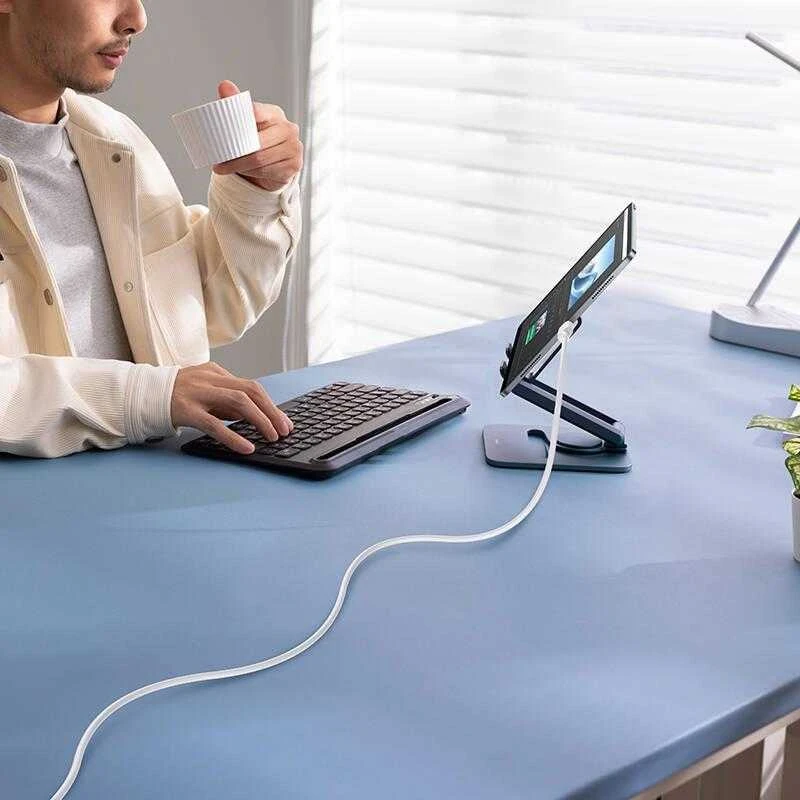 Baseus Silky USB/USB-C greito įkrovimo kabelis 1m 100W baltas