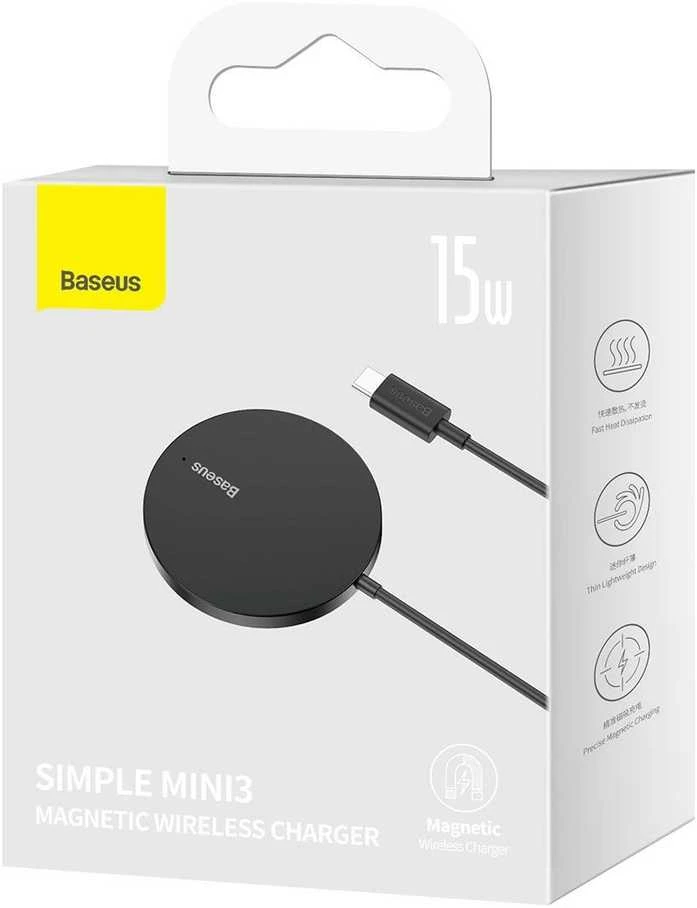Baseus Simple Mini3 magnetinis belaidis įkroviklis 15 W (Bla