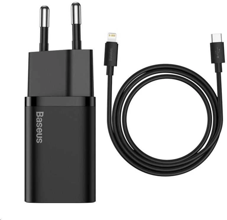 Baseus Sieninis įkroviklis Super Si 30W USB-C QC3.0 PD, juodas