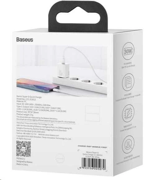 Baseus Super Si greitas įkroviklis 1C 30W - Baltas