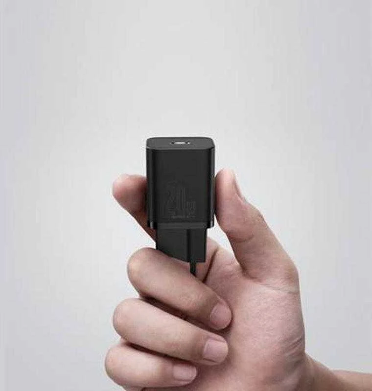Baseus Sieninis įkroviklis Super Si 20W USB-C QC3.0 PD, juodas
