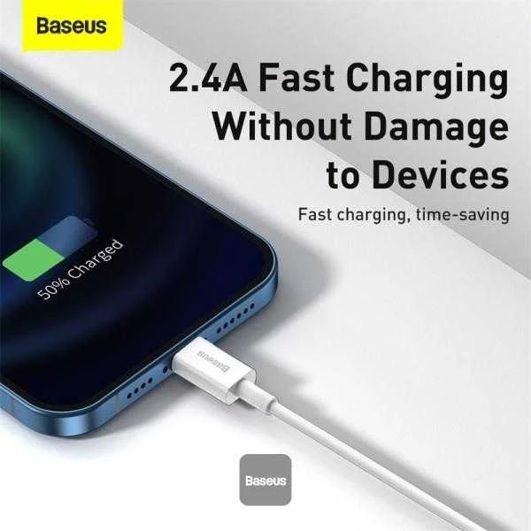 Kabelis USB A - IP Lightning 1.0m baltas Superior serijos BASEUS