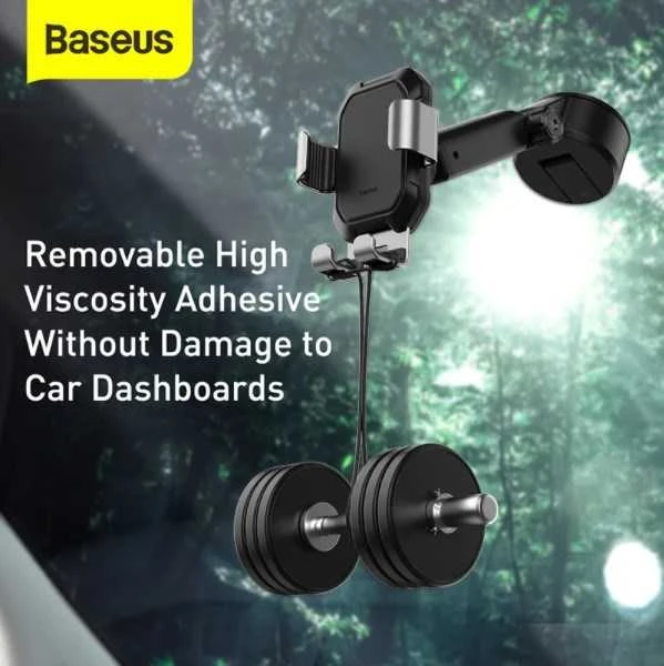 Gravity automobilinis laikiklis Baseus Tank telefonui su siurbtuku - Juodas