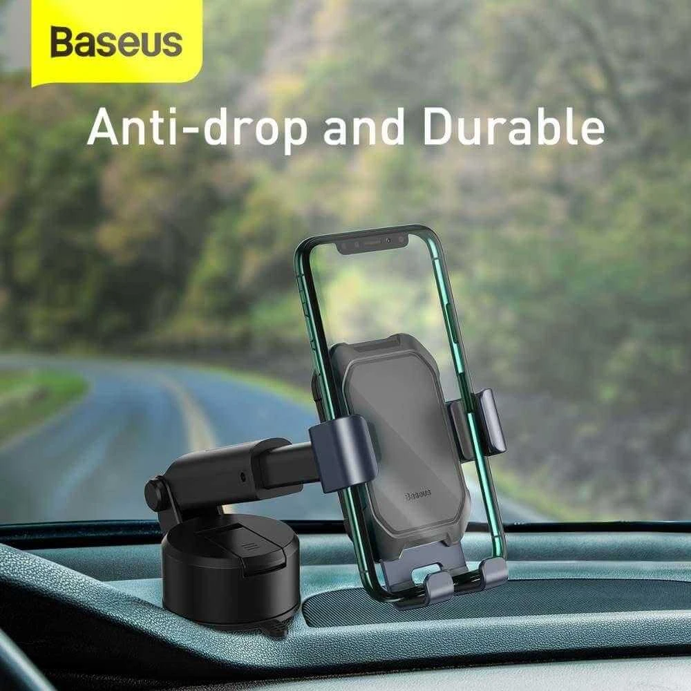 Gravity automobilinis laikiklis Baseus Tank telefonui su siurbtuku - Juodas