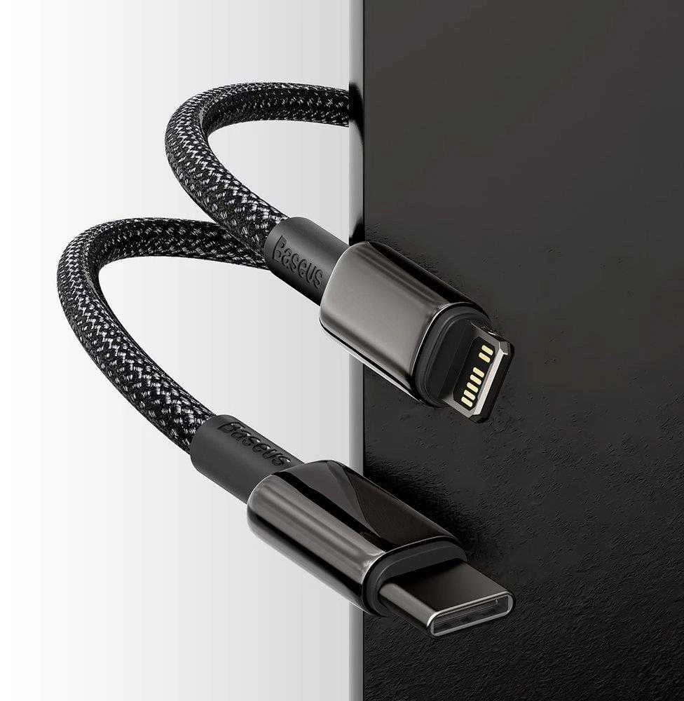 Baseus USB Type C - Lightning kabelis „Power Delivery“ greitam įkrovimui 20 W 1 m, juodas (CATLWJ-01) (Juodas)